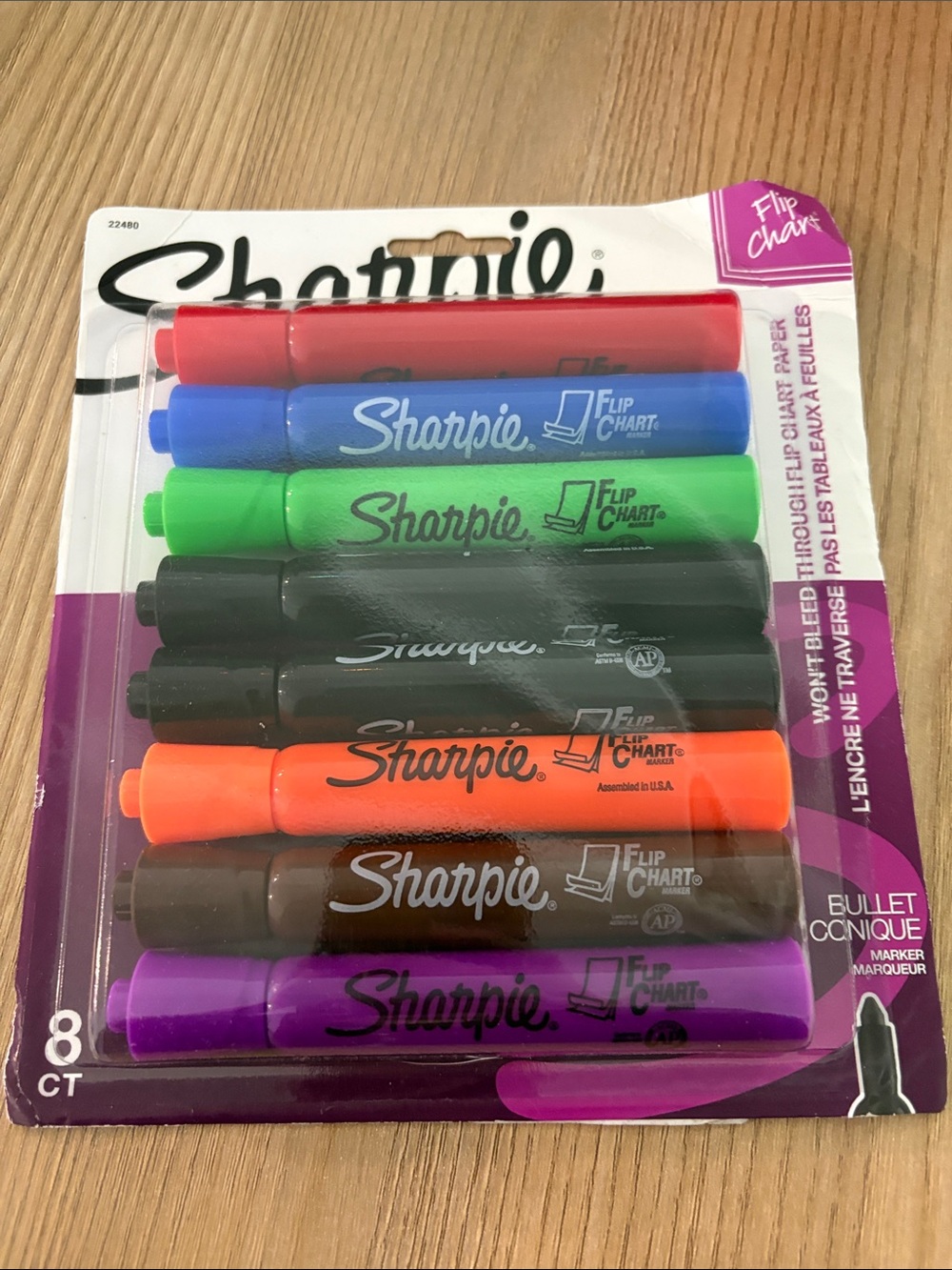 Flip Chart Bullet Tip Markers - Assorted Colors (8 Count)